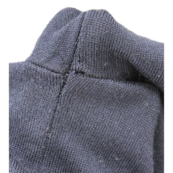 Sezane Jacob Sweater Jumper Navy Blue Long Sleeve Wool High Neck Buttons Size XS - Picture 7 of 11